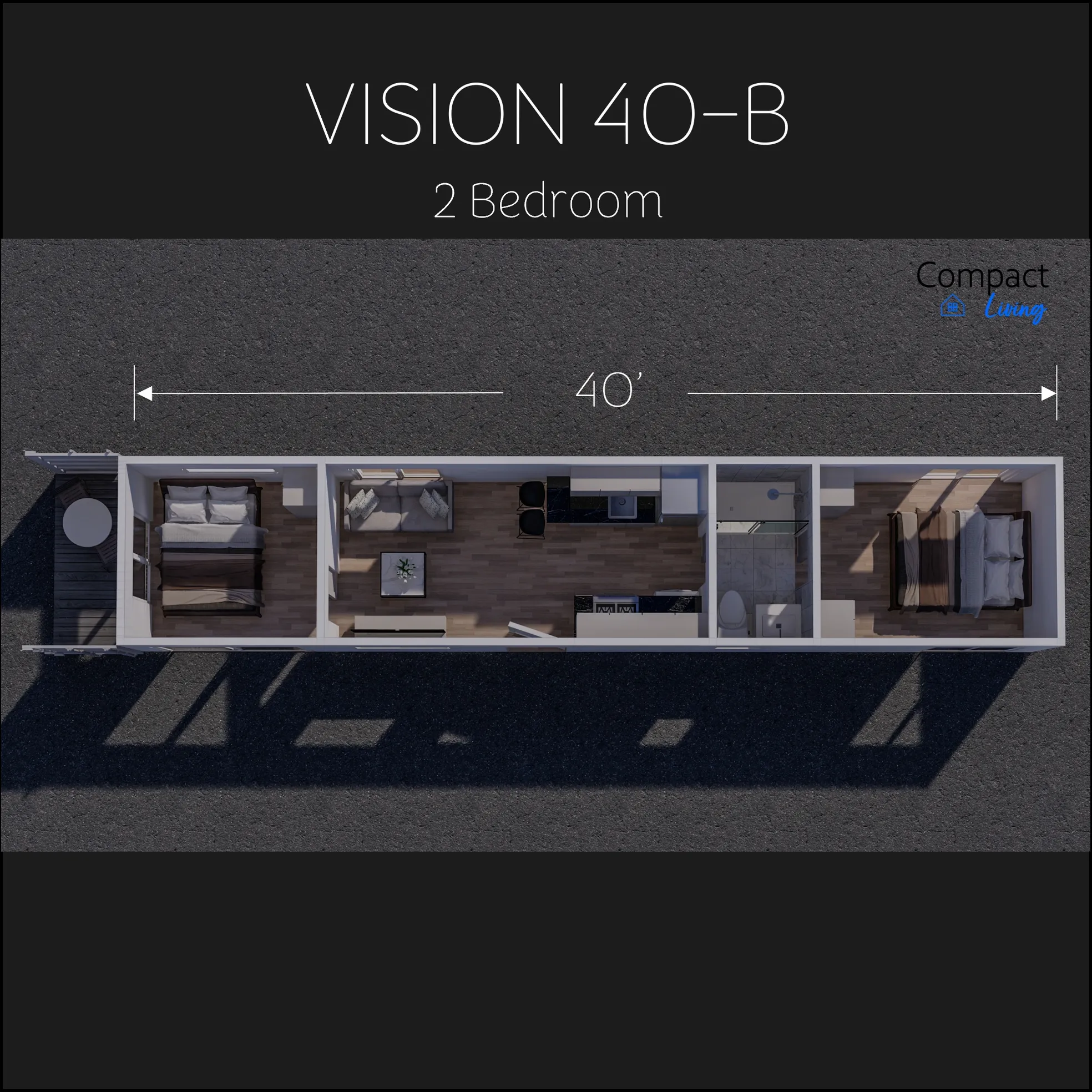 Vision 40-B: 2 Bdrm Shipping Container Home